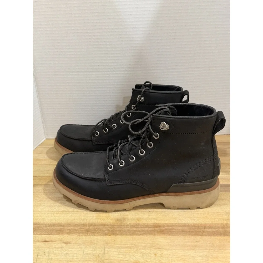 Sorel Caribou Moc Waterproof Boots Men's 10 Black Nubuck Leather 1977721-010